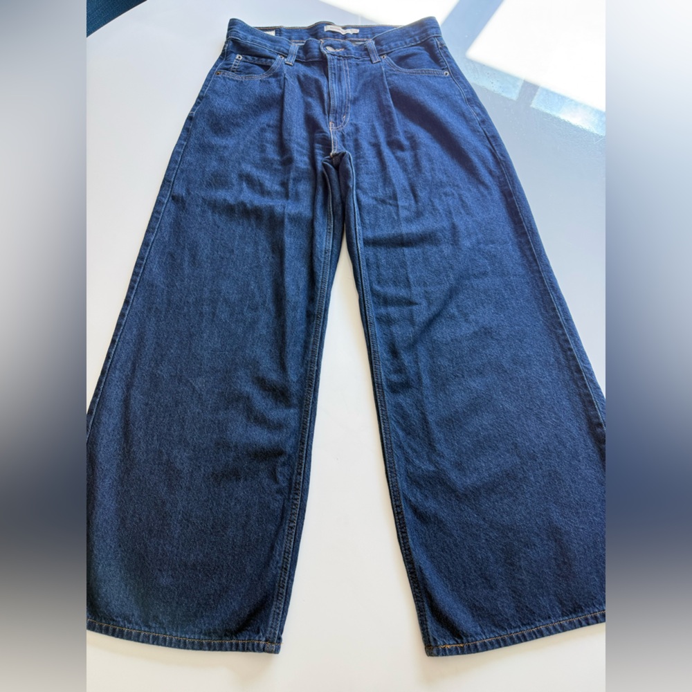 Levi’s Premium Baggy Dad Wide Leg Jeans - Dark Wash Sz 29 - Picture 5 of 16